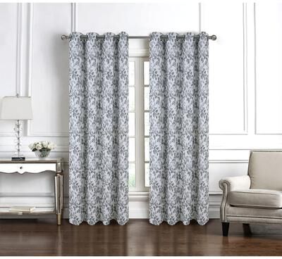 RT Designer Collection Brent Leaves Jacquard Window Curtain Panel