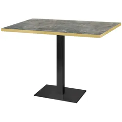 RestooTab - Tisch Milan 120x70cm Dekor metallisierter Stein Kanten messingfarben