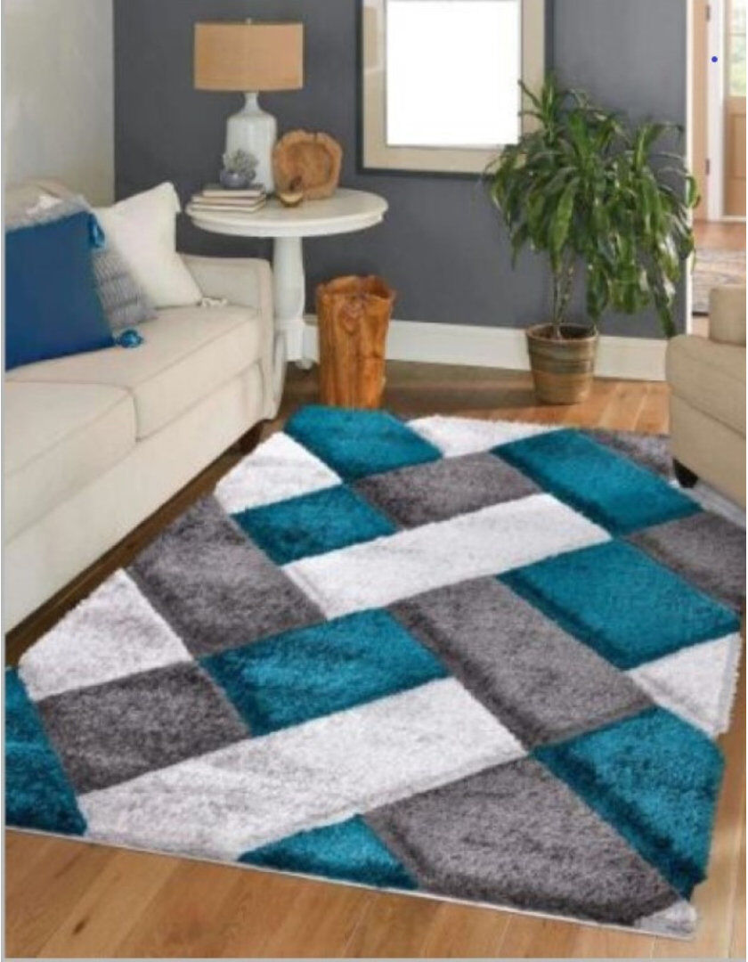 Isabelline Urban Rectangle Geometric Shaggy Area Rug Rectangle 200 x 290cm