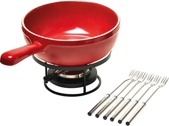 Emile Henry Burgundy Fondue Set