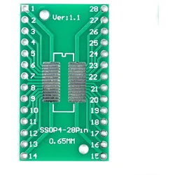 SMD Breakout Adapter für SOP28 / SSOP28 / TSSOP28, 28 Pin, 0,65mm / 1,27mm