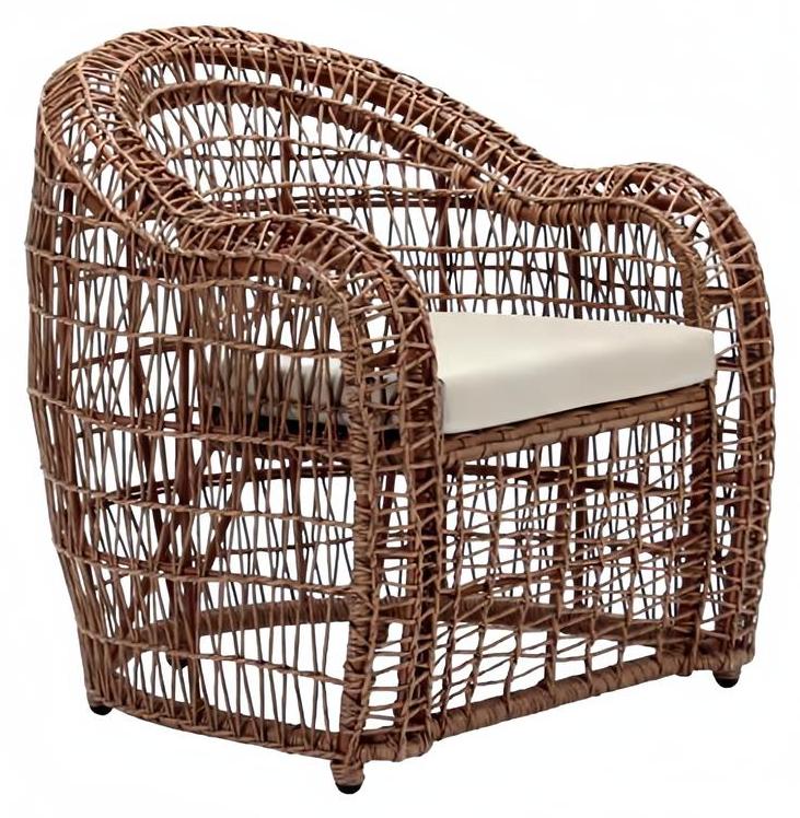 Modern Design Braun Sessel Sofa Sitz entspannen Rattan Polsterung