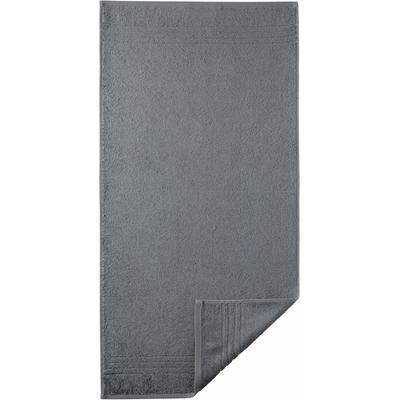 Badetücher EGERIA "Madison", grau (dunkelgrau), B:70cm L:140cm, Walkfrottee, Obermaterial: 100% Baumwolle, Handtücher, Uni-Programm mit Streifenbordüre, reine Baumwolle