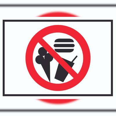 HB-Druck Essen und Trinken verboten Symbol Schild A1 Rückseite selbstklebend