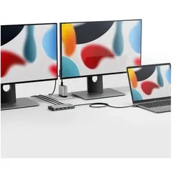 Alogic Dockingstation Universal Triple DV3 (USB-C, 8 Ports), Dockingstation + USB Hub, Silber