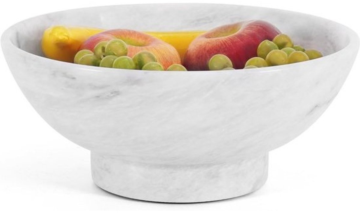 Handgemaakte Marmeren Fruitschaal 25,4 cm - Decoratieve Serveerschaal voor Keuken en Woondecoratie