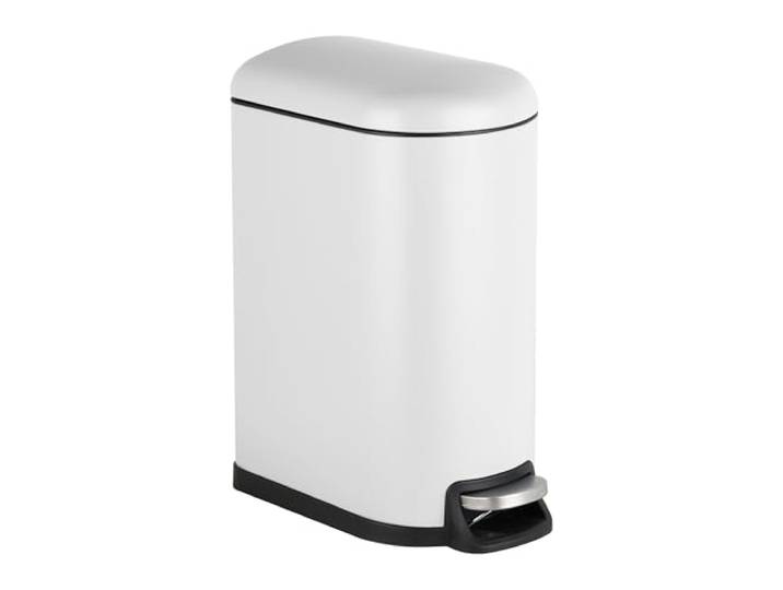 Relaxdays Poubelle\, 10 litres\, fermeture douce\, seau amovible\, poubelle cosmétique avec couvercle\, blanc