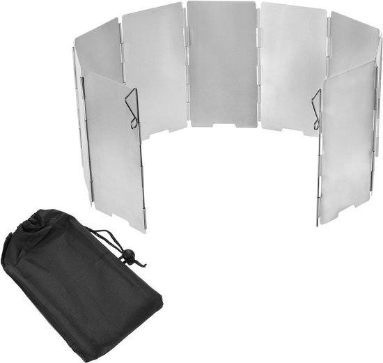WAN Kampeerfornuis Windscherm Mini Kachel voor Outdoor Koken, Opvouwbaar, Zilver