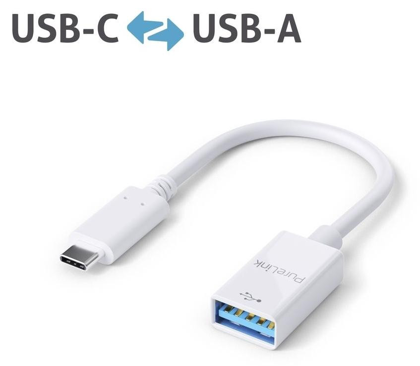 PureLink Adapter iSerie IS230 USB-C naar USB-A USB3.1 Gen1 wit 0,10m
