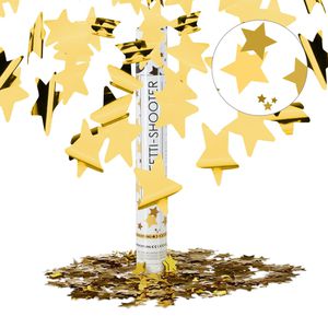 Relaxdays Konfetti 10021763, Party-Popper, aus Folie, Konfettikanone 40cm, mit goldenem Konfetti