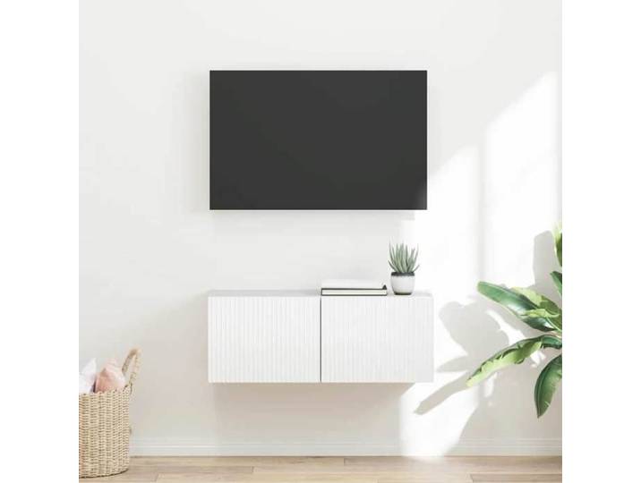 Unités murales TV - Meubles TV flottant - Blanc Brillant 60x31x29.5 cm T2575