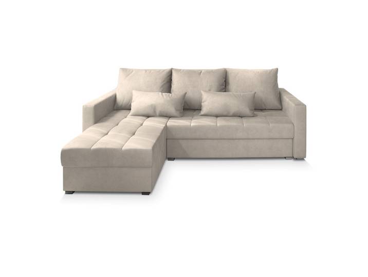 ECKSOFA KOS PIK M Creme Velours-Stoff mit Schlaffunktion
