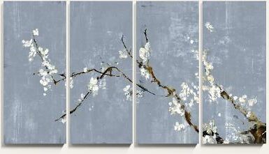 "Set of 4 Cornflower Sakura Blossoms Art - 41"" x 72"" - Ballard Designs"
