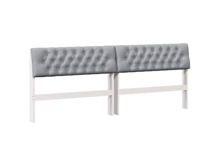 KTHLBRH Gepolstertes Kopfteil hellgrau 200 cm Kiefer massiv Weiches Gewebe, robustes Kiefernholz, einfache Reinigung, minimalistisches Design, Rückseite veredelt, Komfort gepolstert