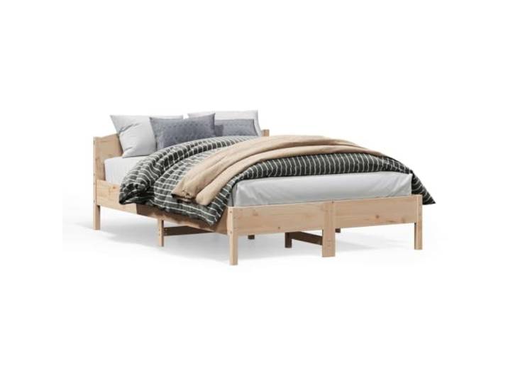 Massives Kiefernholz Stabil Bettgestell mit Kopfteil 140x200 cm Braun Massivholzbett ohne Matratze 140x200 cm Kiefernholz stabil Bettgestell mit Kopfteil Lattenrost Schlafzimmer Zimmer