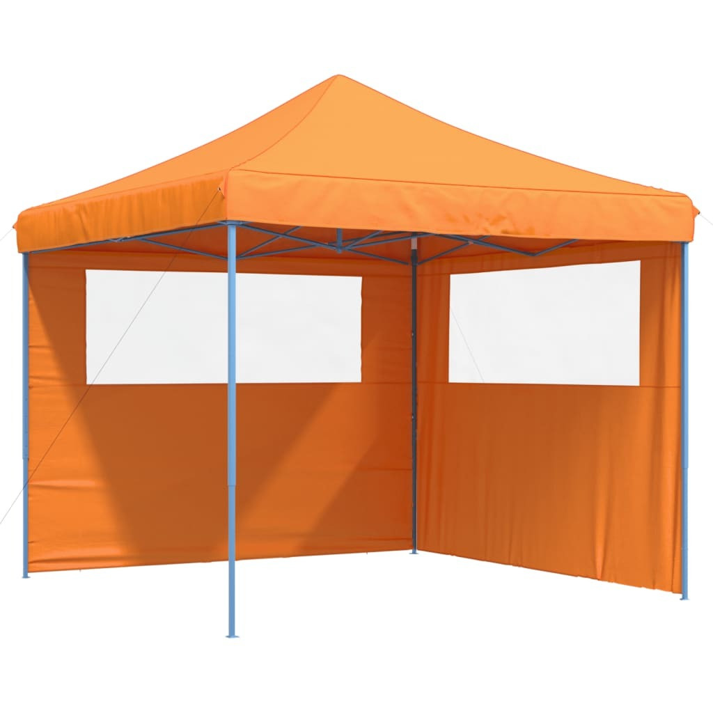 vidaXL Partytent, inklapbaar pop-up model met 2 zijpanelen, oranje