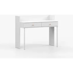 SCHREIBTISCH OLAF I 120cm/95cm/52cm Weiß, Griff Rosa