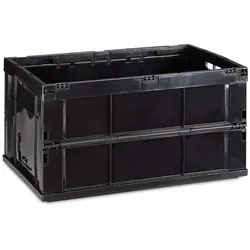 Relaxdays Profi Klappbox, stabil, Gewerbe, hochwertiger Kunststoff, Qualität, 60L, Kiste, 31,5 x 58,5 x 40 cm, schwarz