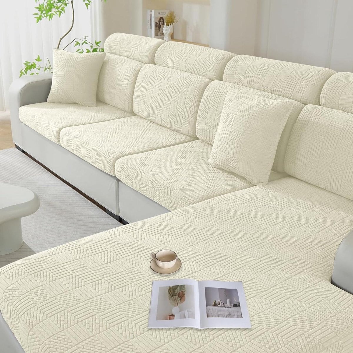 Elastische sofa zitkussen hoes voor 1 persoon - Donkergrijs