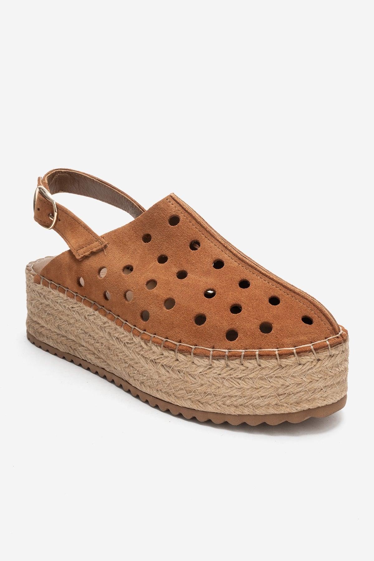 Fraga Leder Keilabsatz Sandale