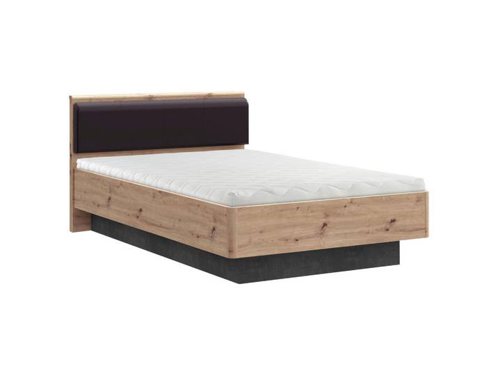 Carryhome Bett, Schwarz, Dunkelgrau, Eiche Artisan, 140x200 cm, in verschiedenen Holzdekoren erhältlich, Größen erhältlich, Kinderzimmer & Jugendzimmer, Kindermöbel, Kinderbetten