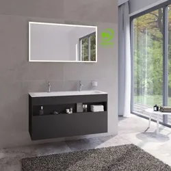 Keuco Stageline Waschtisch-Unterschrank 32882970000 120 x 62,5 x 49 cm, Dekor Vulkanit, Glas Vulkanit satiniert, ohne Elektrik