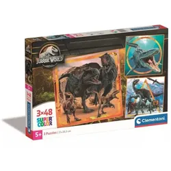 Clementoni: SuperColor Jurassic World - Puzzle 3 x 48 Teile