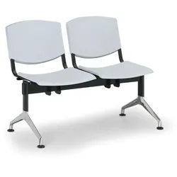 Kunststoff-Wartezimmerbank, Traversenbank SMILE, 2-sitzig, grau