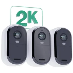 Arlo Essential 2K Outdoor Camera (2560 x 1440 Pixels), Netzwerkkamera, Weiss, Schwarz