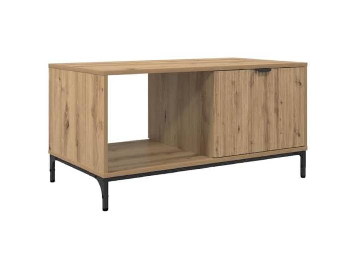 KMVXCVNM Couchtisch 90x49x46 cm mit Schublade Holzwerkstoff Zweifacher Stauraum für das Wohnzimmer mit Schublade und offenem Regalfach, belastbar bis 60 kg für den Innenbereich.