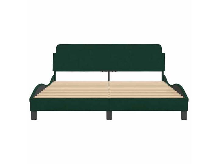 Lit Vert - BMK - Cadre de lit Dover vert foncé 160x200 cm velours - Lit chambre&430588