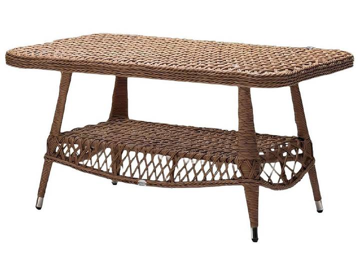 Xlmoebel Couchtisch Brauner Rattan-Couchtisch mit elegantem Design für die Terrasse (Couchtisch), Hergestellt in Europa