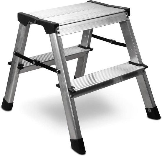 Siwitec Aluminium Opstapje - Vouwtrap voor in huis - 2 Treden - Antraciet