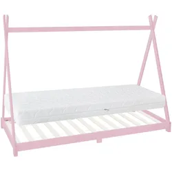 KINDERBETT Tipi mit Matratze 90x200 cm Rosa