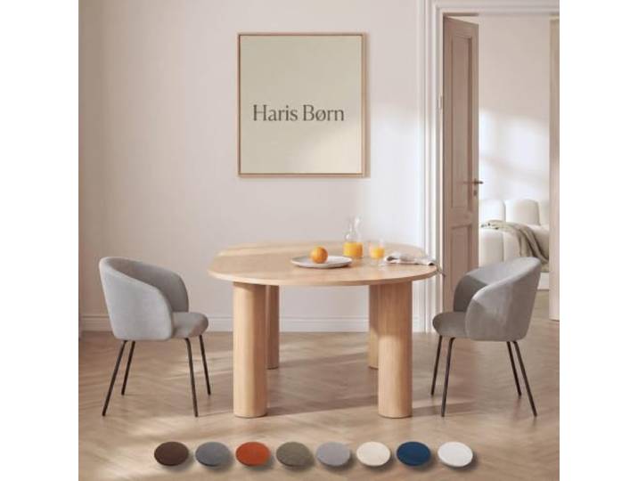 Haris Børn® Esszimmerstühle (2er Set) Grau-Braun - Bequeme Polster Esszimmerstühle mit Armlehne - Premium Esstisch Stühle & Wohnzimmer Stühle - Moderne Esszimmerstühle 30 Tage risikofrei testen