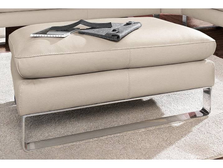 Hocker CALIA ITALIA Dave hochwertig und bequem, B/T 95/68cm , grau (fango), B:95cm H:42cm T:68cm, Hocker, Hocker, mit Kufenfuss