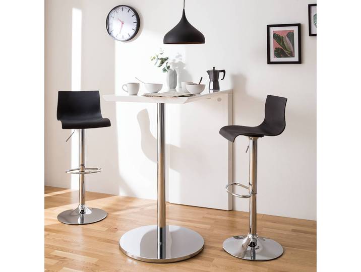 Chaise de bar Falkland 39 x 81 x 44cm Noir Chrome brillant 1 chaise