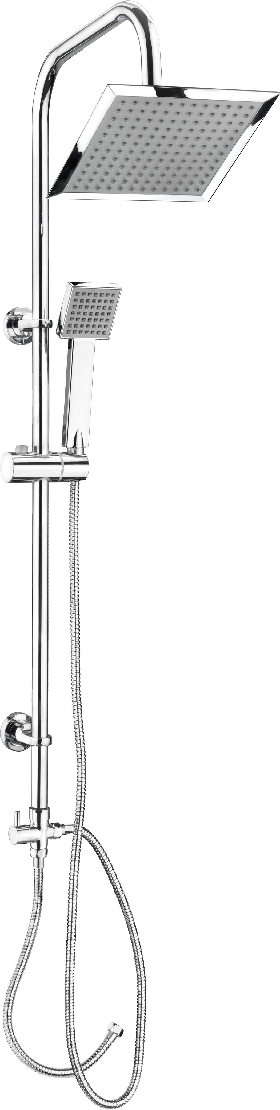 Duschsystem CORNAT, chromfarben, T:34,5cm, Brausegarnituren, Duschsystem