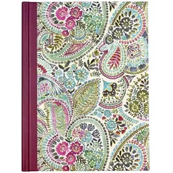 Teka, Heft + Block, Notizbuch mit Paisley-Aquarell-Stickerei (A5, Harter Einband)