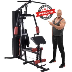 Miweba Sports 50in1-Kraftstation MK500 Pro, Fitnessstation mit ca. 60 kg Seilzug, Butterfly, Zugturm