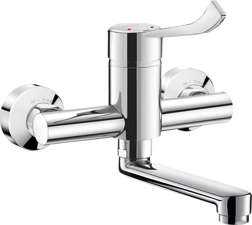 Delabie SPT-EHM Securitouch Scharnierende Waterkraan Model L150 met H-hendel voor Enkelvoudige of Dubbele Aansluiting