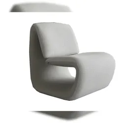 KAWOLA Sessel HAZEL Loungesessel Stoff / Kunstleder grau
