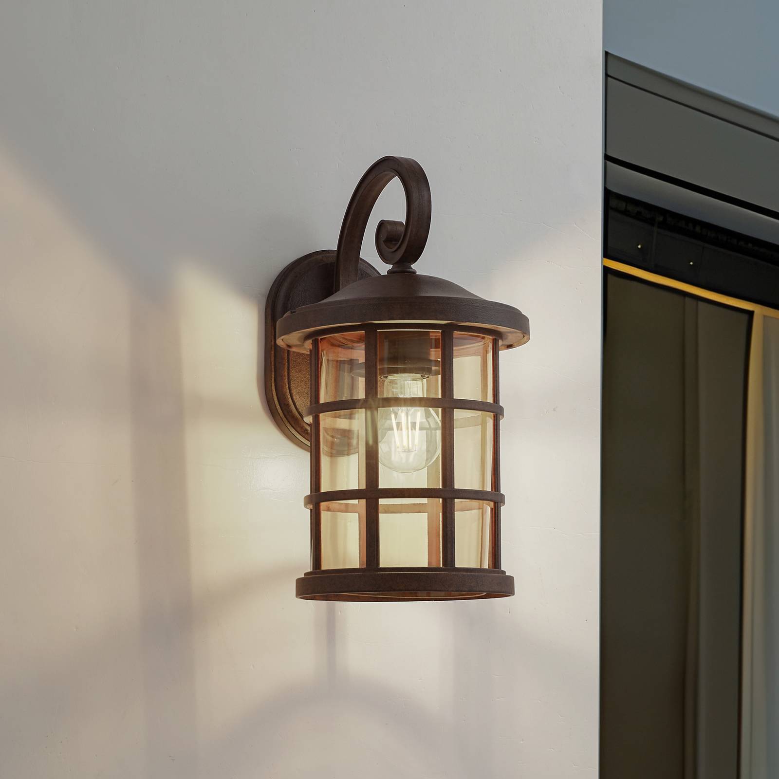 Outdoor Wall Light Ankea Lindby, dimmable, Brown / rust, Plastic, Antique, Outdoor Wall Light