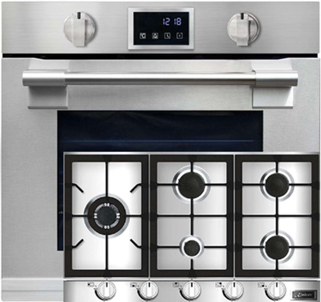 Kaiser Herd Set Autark EH 6339 XXL Einbau-Backofen 86L, mit Pyrolyse & AirFry, Touchdisplay, Drehknebel, 11 Funktionen mit Gas-Kochfeld 90 cm KG 9357