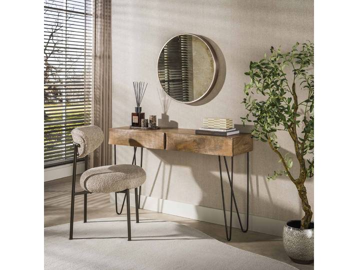 Konsolentisch Mangora , mit Schubkästen , Mangoholz , Sand