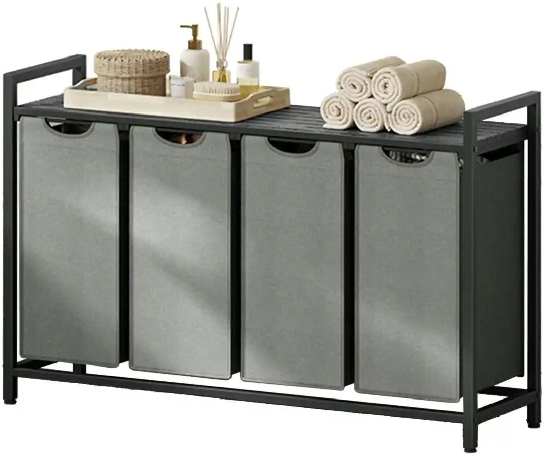 Höffner Wäschekorb   ¦ grau ¦ Stoff ¦ Maße (cm): B: 116 H: 72
