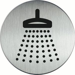 Durable Hinweisschild 4938-23 Picto, Edelstahl, Ø 8,3 cm, Dusche