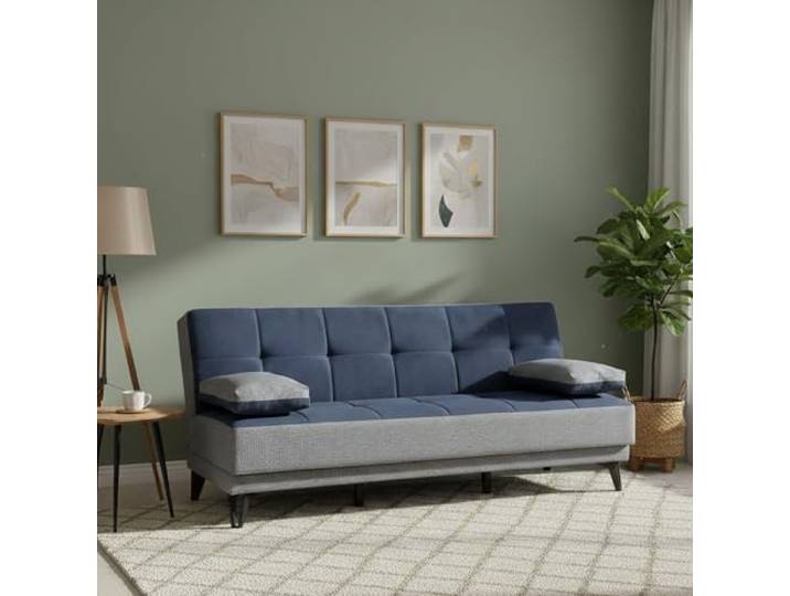 Dmora Sofa Bett 3-Sitzer Jordi 190x87 cm Grau, Verstellbar