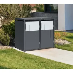 Westmann Tonus 2 | Metall Mülltonnenbox 2er | 2x240 L | Anthrazit - Anthrazit