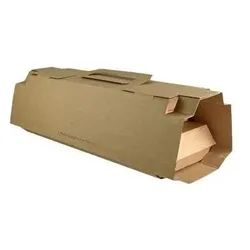 Kraftbraune Tragetaschen mit Griff - 363 x 116 x 115 mm (100 Stück)
